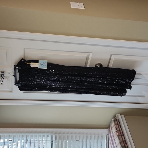 CeCe Womens Wide Leg Pants Pull-On Elastic Waist High Rise, Sequined fully lined - Picture 4 of 7